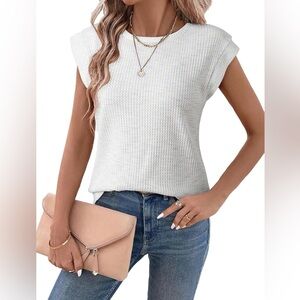 Elegant White Waffle Top